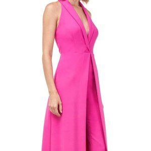 Kay Unger Melissa Sleeveless Maxi Romper in Magenta Size 8